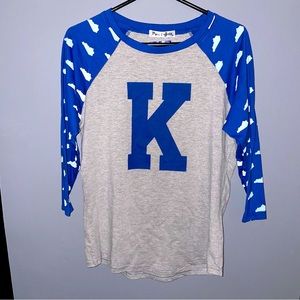 Paw Prints, Size Small, KY state 3/4 length sleeve, Raglan shirt